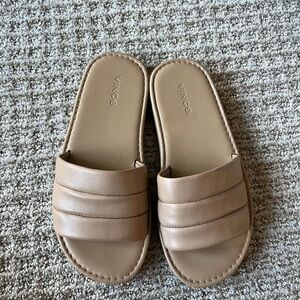 Vince Women's Beige Slide Sandals